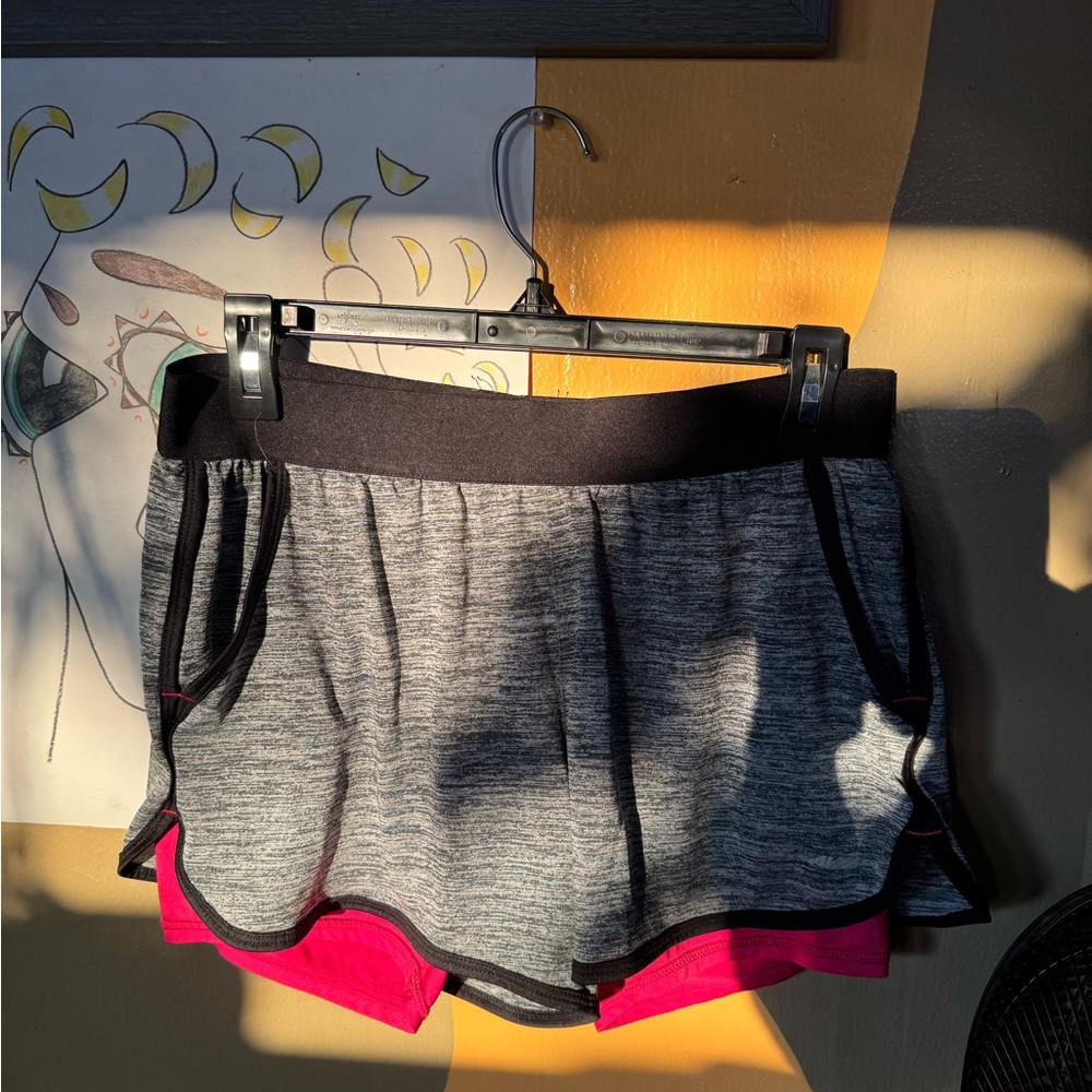 Avia Black and Pink Women's Athletic Shorts